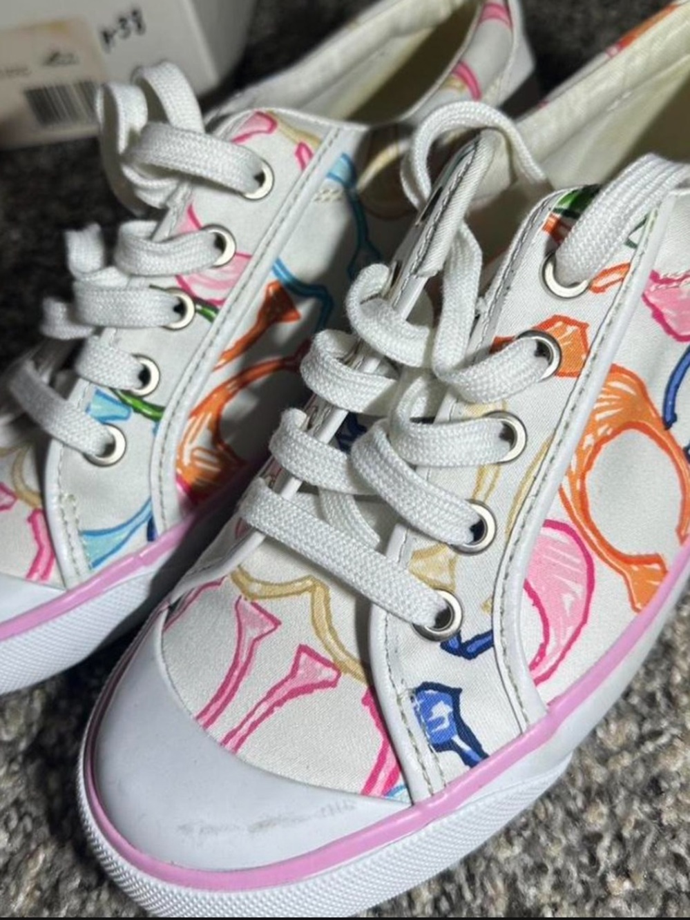 Coach White Low-Top Sneakers with Multicolor Print